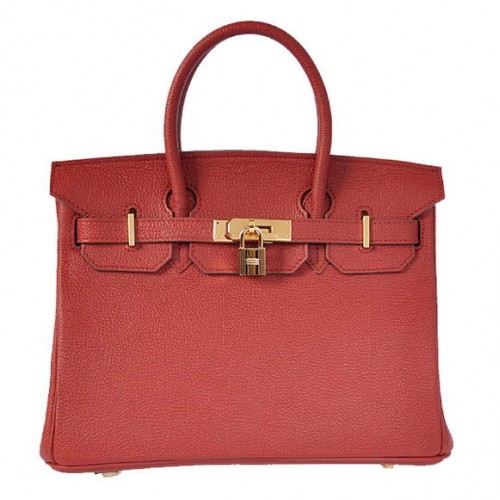 Hermes Birkin 30CM Tote Borse Bordeaux Pelle Liscia Oro