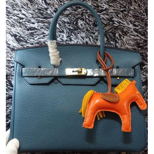Hermes Birkin 30CM Tote Borse Litchi in pelle H30LI blu