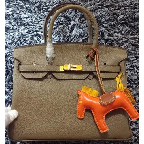 Hermes Birkin 30CM Tote Borse Litchi in pelle H30LI Khaki