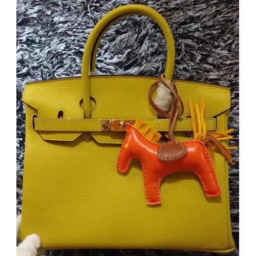 Hermes Birkin 30CM Tote Borse Litchi Pelle H30LI Limone