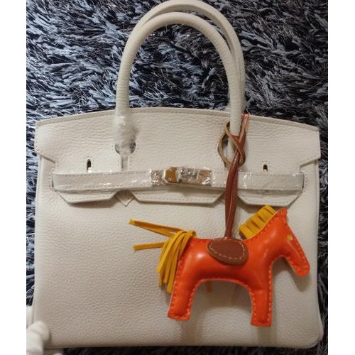 Hermes Birkin 30CM Tote Borse Litchi Pelle H30LI Bianco