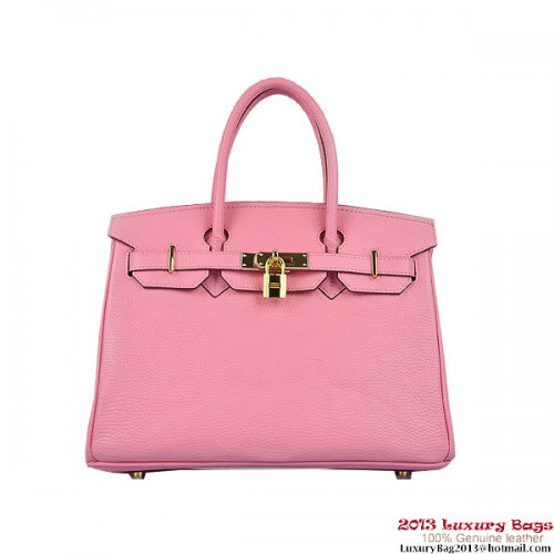 Hermes Birkin 30CM Tote Borse Rosa Togo Pelle Oro