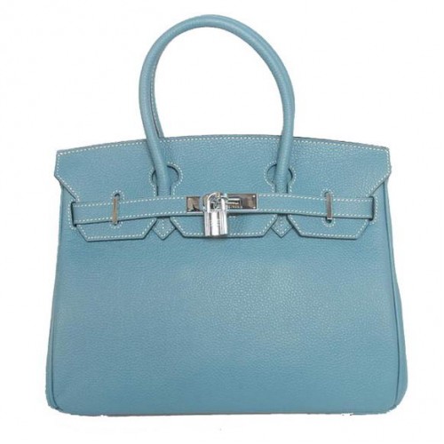 Hermes Birkin 30CM Tote Borse Smooth Togo pelle blu