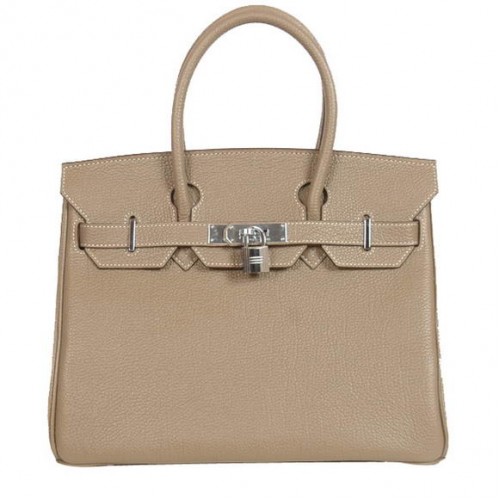Hermes Birkin 30CM Tote Borse in pelle liscia Togo grigio scuro