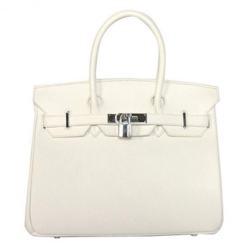 Hermes Birkin 30CM Tote Borse Pelle Togo Liscio Bianco
