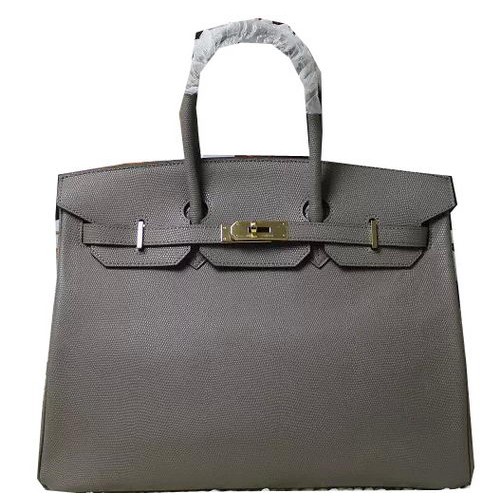 Hermes Birkin 35CM 30CM Tote Bag in pelle di lucertola H35H30 grigio