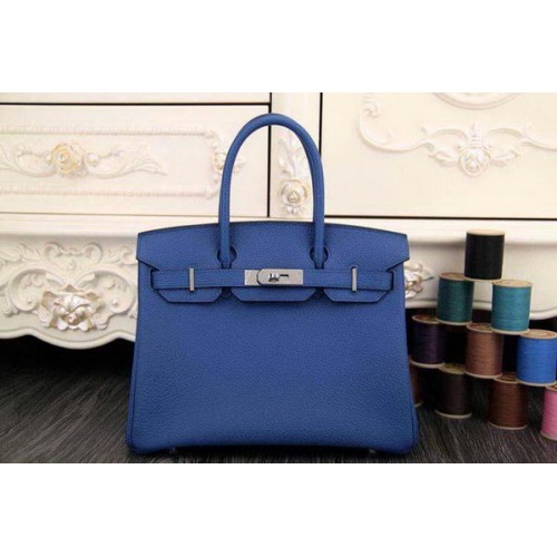 Hermes Birkin 35CM 30CM Tote Bag in pelle originale HB35O blu