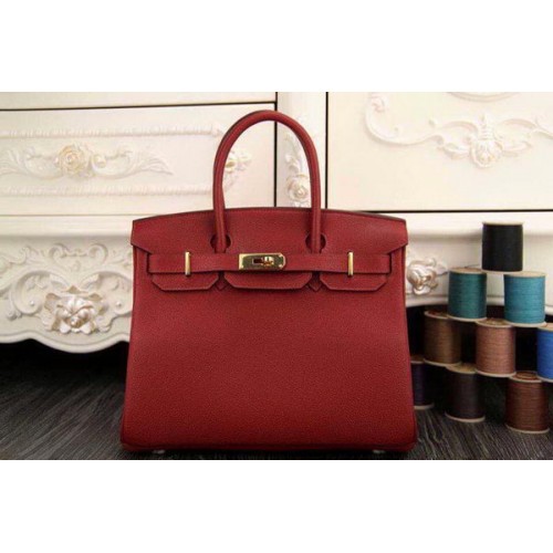 Hermes Birkin 35CM 30CM Tote Bag in pelle originale HB35O Borgogna