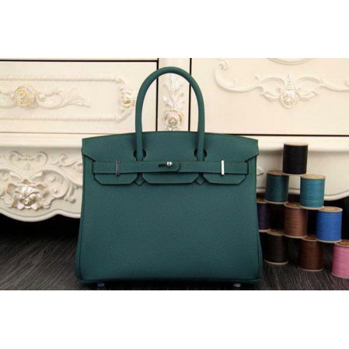Hermes Birkin 35CM 30CM Tote Bag in pelle originale HB35O verde scuro