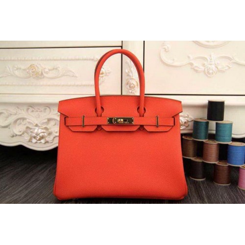 Hermes Birkin 35CM 30CM Tote Bag in pelle originale HB35O arancione