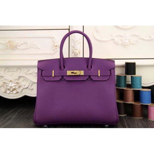 Hermes Birkin 35CM 30CM Tote Bag in pelle originale HB35O viola