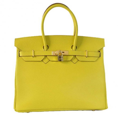 Hermes Birkin 35CM Tote Borse Togo in pelle limone dorato