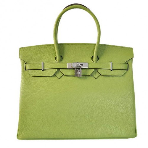 Hermes Birkin 35CM Tote Borse Togo in pelle argento verde chiaro