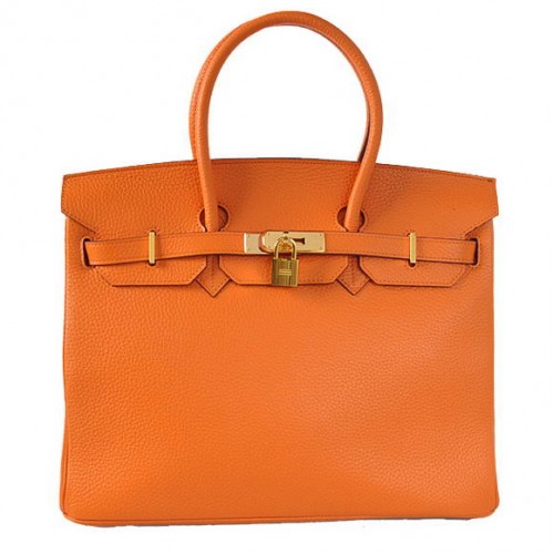 Hermes Birkin 35CM Tote Borse Togo in pelle arancione dorato