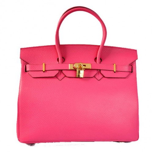 Hermes Birkin 35CM Tote Borse Togo in pelle pesca d'oro