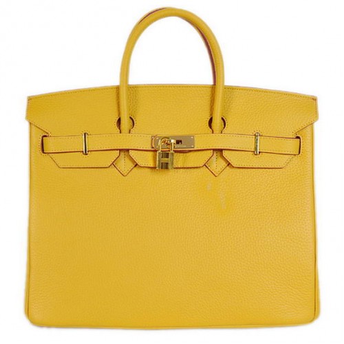 Hermes Birkin 35CM Tote Borse Togo in pelle giallo dorato