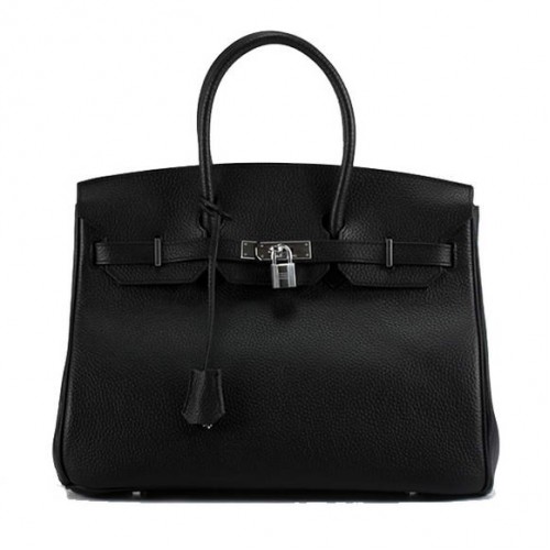 Hermes Birkin 35CM Togo borsa in pelle 6089 argento nero