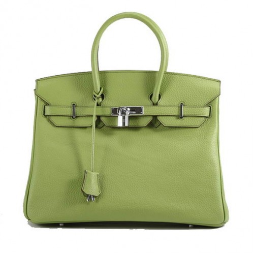 Hermes Birkin 35CM Togo borsa in pelle 6089 argento verde