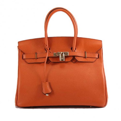 Hermes Birkin 35CM Togo borsa in pelle 6089 arancione dorato