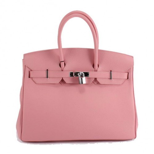 Hermes Birkin 35CM Togo borsa in pelle 6089 argento rosa
