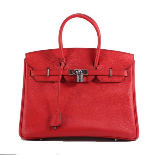 Hermes Birkin 35CM Togo borsa in pelle 6089 rosso argento
