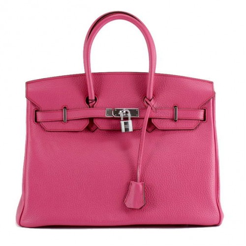 Hermes Birkin 35CM Togo borsa in pelle 6089 argento rosa