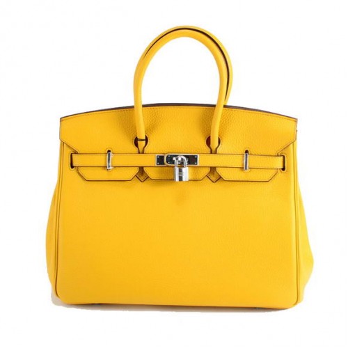 Hermes Birkin 35CM Togo borsa in pelle 6089 giallo argento