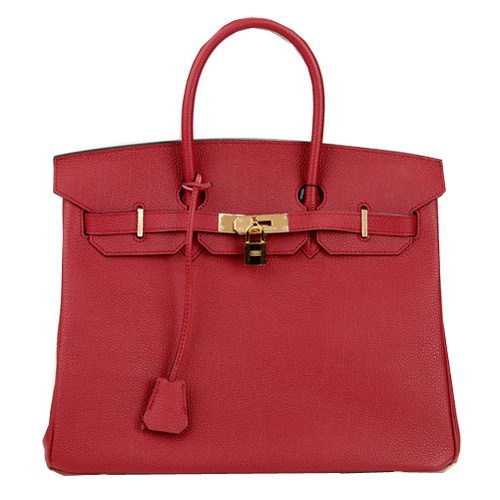 Hermes Birkin 35CM Tote Bag Borgogna pelle originale H35 oro