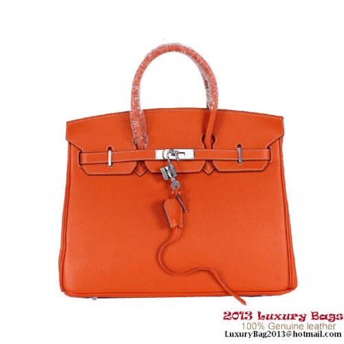 Hermes Birkin 35CM Tote Bag Clemence Pelle H-35 Arancione