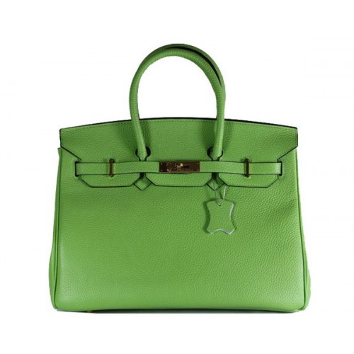 Hermes Birkin 35CM Tote Bag Verde Pelle Clemence H6089 Oro