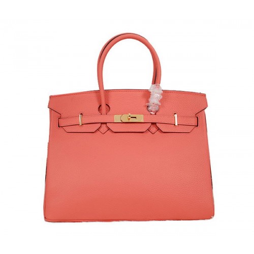 Hermes Birkin 35CM Tote Bag Light Red Clemence Pelle H35 Oro