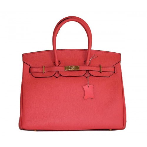 Hermes Birkin 35CM Tote Bag Luce Rosso Pelle Clemence H6089 Oro