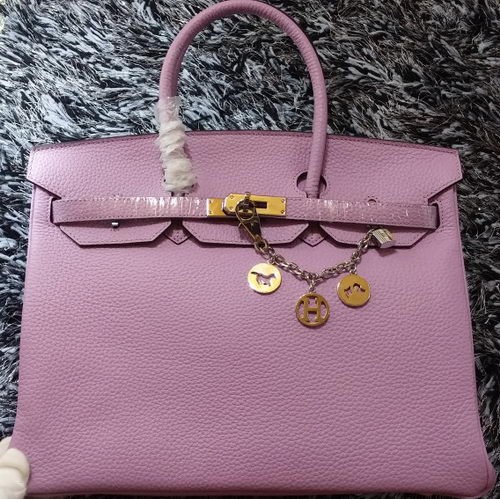 Hermes Birkin 35CM Tote Bag Litchi in pelle lavanda HB35GL