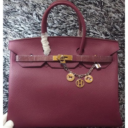 Hermes Birkin 35CM Tote Bag Litchi in pelle HB35GL viola