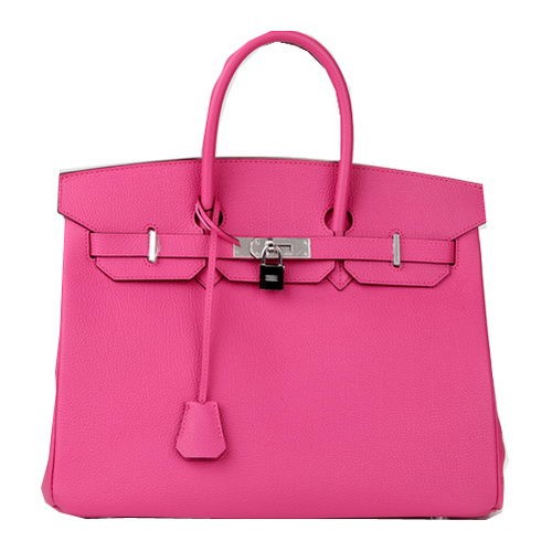 Hermes Birkin 35CM Tote Bag Peach pelle originale H35 argento