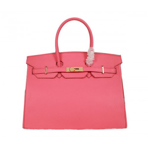 Hermes Birkin 35CM Tote Bag Rosa Clemence Pelle H35 Oro