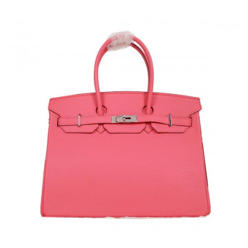 Hermes Birkin 35CM Tote Bag Rosa Clemence Pelle H35 Argento