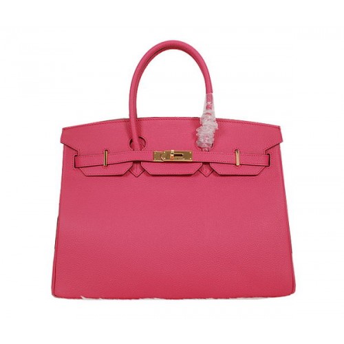 Hermes Birkin 35CM Tote Bag Rosa Clemence Pelle H35 Oro