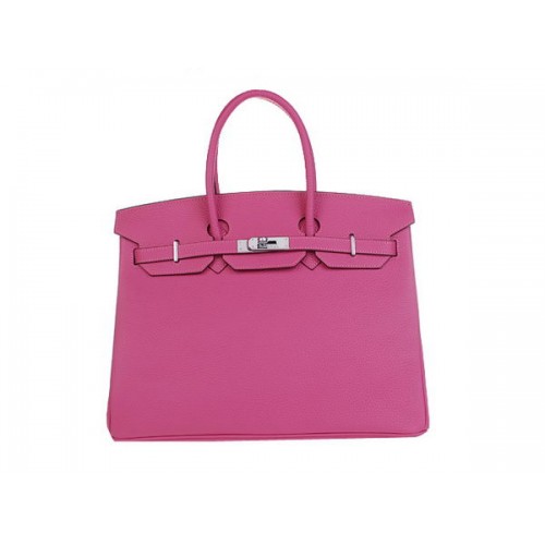 Hermes Birkin 35CM Tote Bag Rosy pelle originale H35 argento