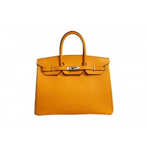 Hermes Birkin 35CM Tote Bag in pelle gialla originale BK35 oro