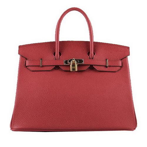 Hermes Birkin 35CM Tote Borse in pelle granulosa rossa H-35 oro