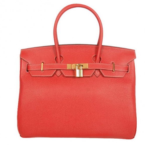 Hermes Birkin 35CM Tote Borse Pelle Togo Liscio Rosso Dorato