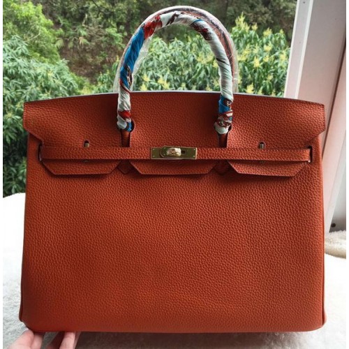 Hermes Birkin 40CM Borsa in pelle originale BK40 arancione