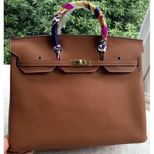 Hermes Birkin 40CM Borsa Grano Litchi Pelle BK40 Oro