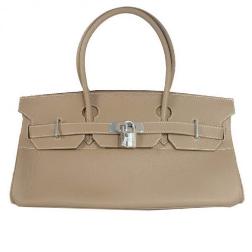 Hermes Birkin 42cm JPG Birkin Togo Borsa in pelle grigio scuro Hardware argento