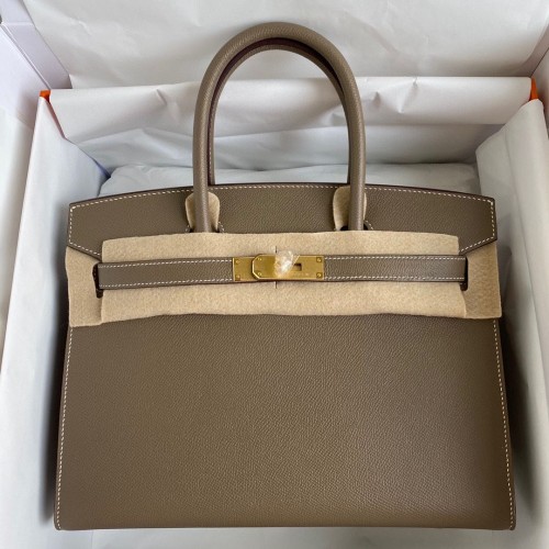 Hermes Birkin Borsa Originale Epsom Pelle 30CM 17825 Elefante Grigio