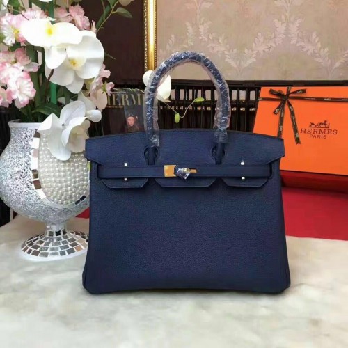 Borsa Hermes Birkin in pelle originale 17825 blu