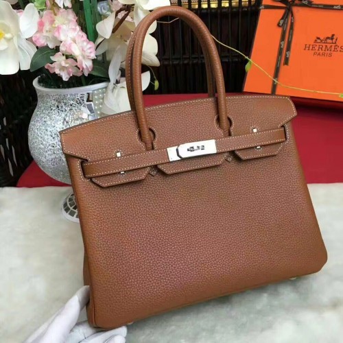 Borsa Hermes Birkin in pelle originale 17825 marrone