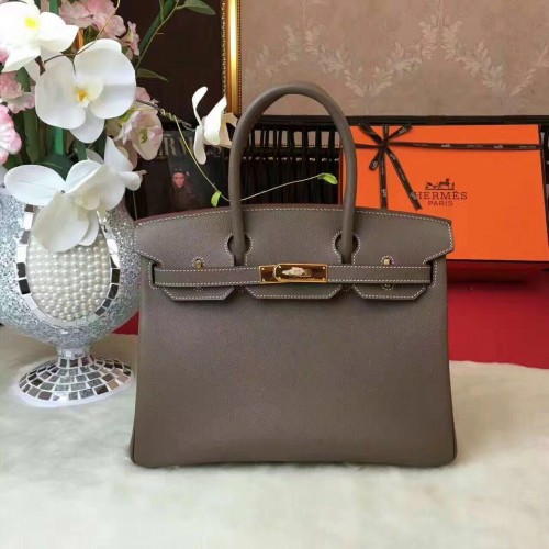 Borsa Hermes Birkin in pelle originale 17825 grigio