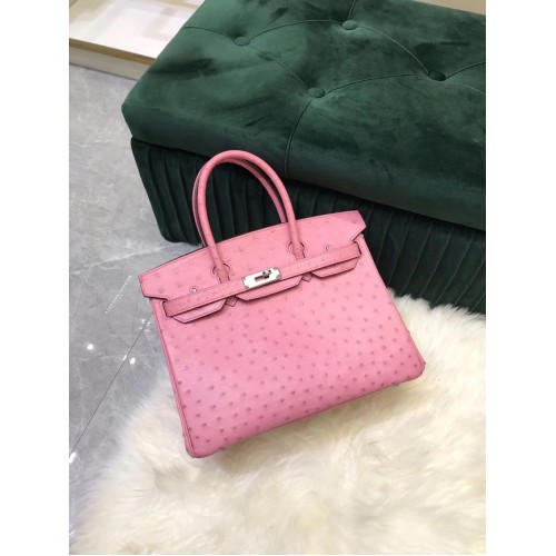 Hermes Birkin Bag Pelle di struzzo originale in pelle HBK2530 rosa